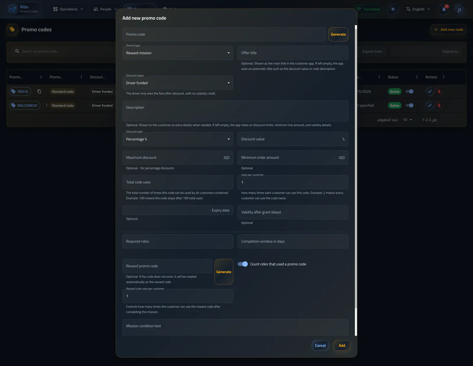 Create a reward mission
