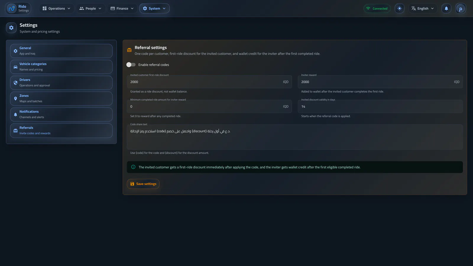 Referral and reward rules